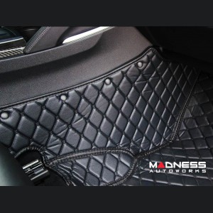 Alfa Romeo Stelvio Floor Liners - All Weather - LUXUS - Black w/ Black Stitching 